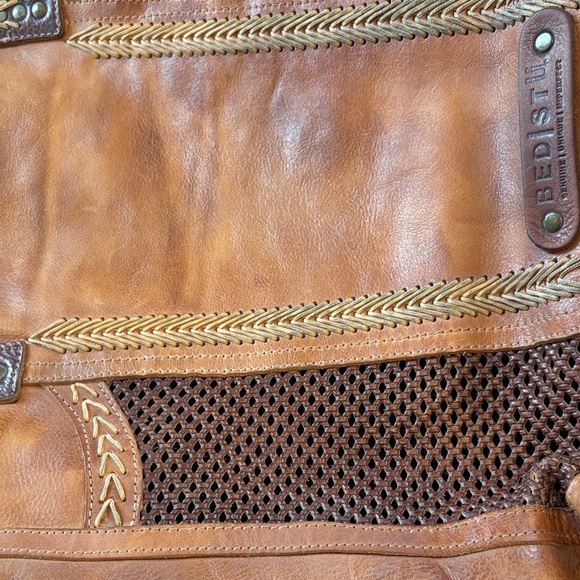 Bed Stu Two-Tone Brown Leather Shoulder Bag - Picture 6 of 10